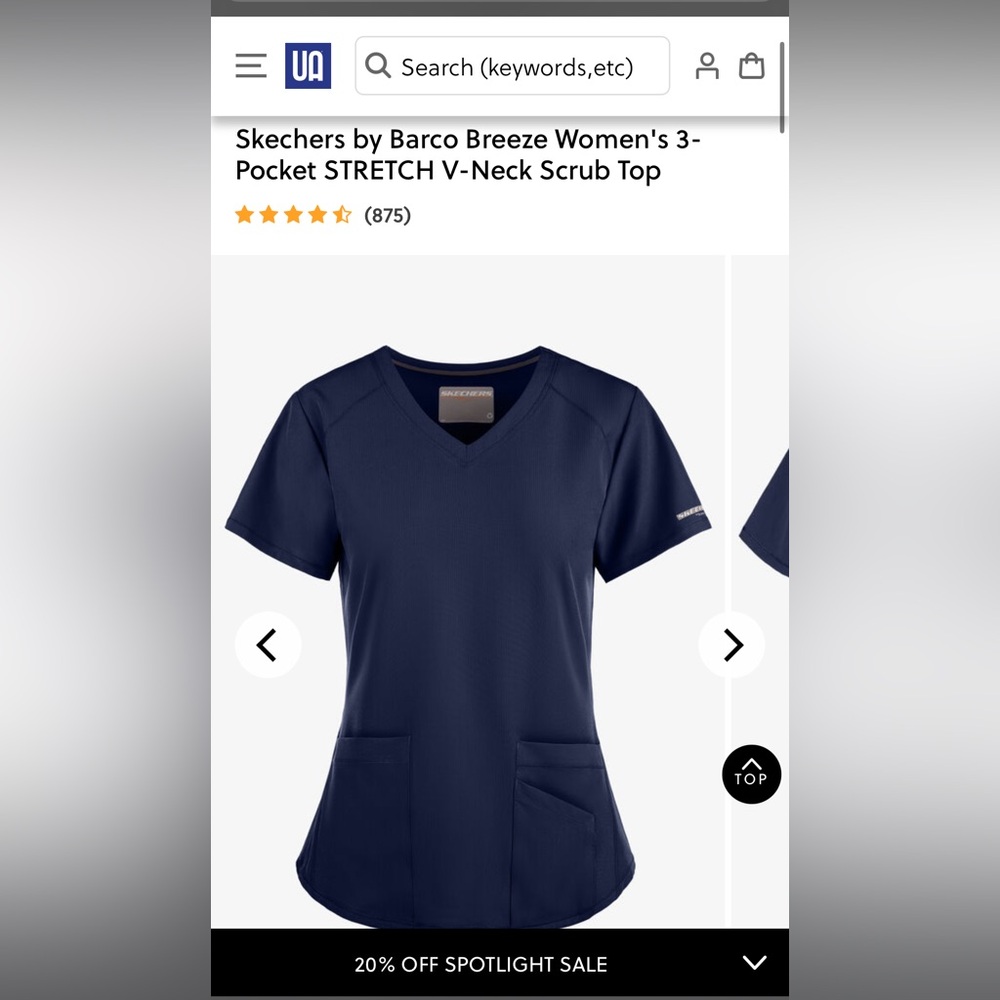 Navy Skechers Scrub Top